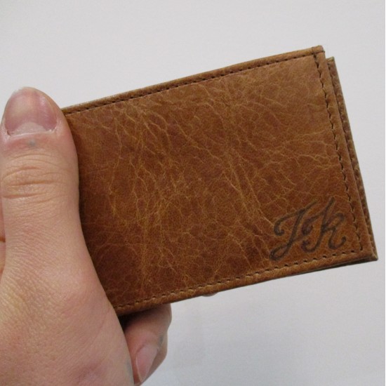 Tiny Wallet Tan Embossed